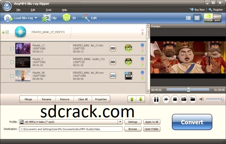 AnyMP4 Blu-ray Ripper 8.0.95 Crack + Registration Code